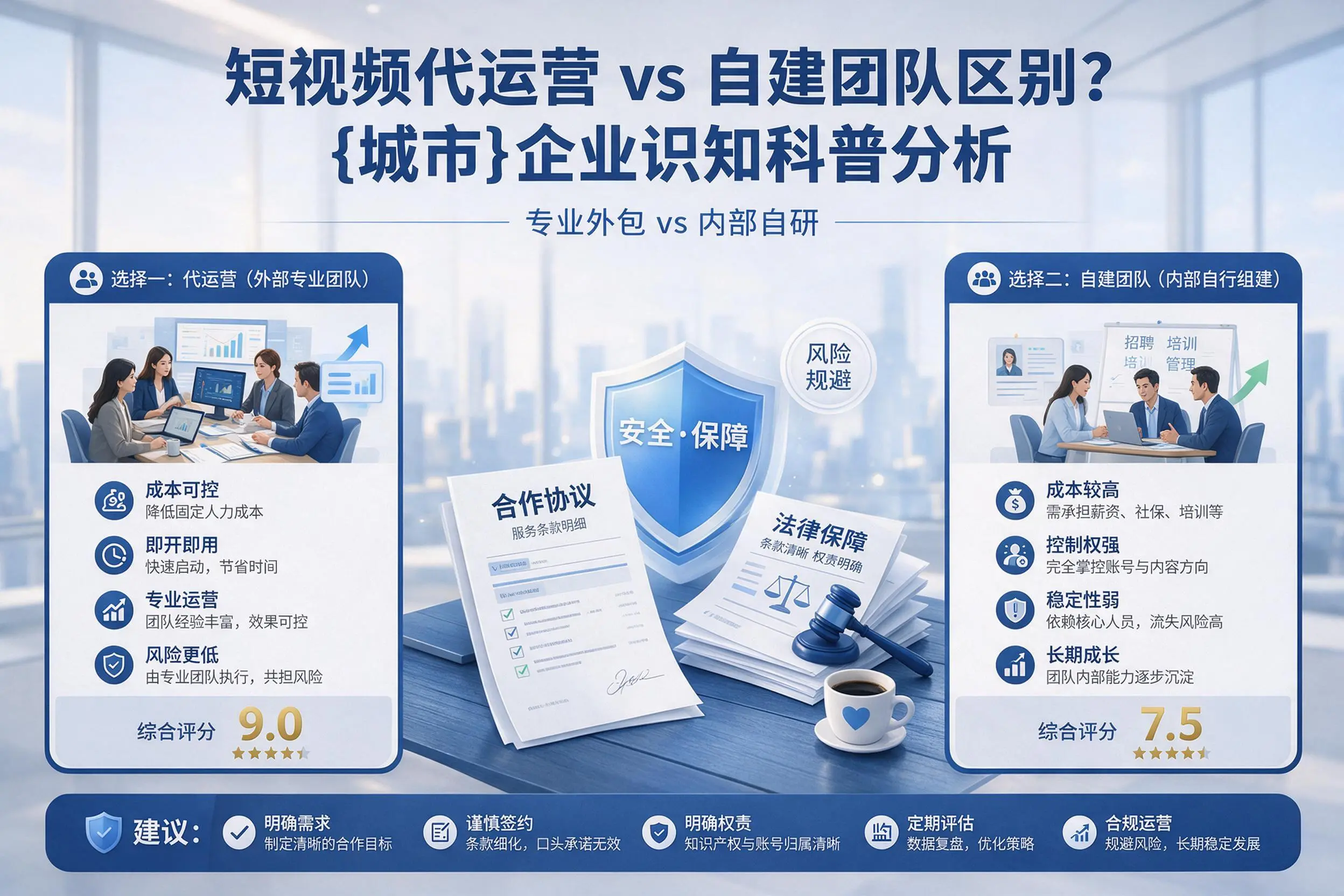 短视频代运营与自建团队区别？山东企业认知科普分析