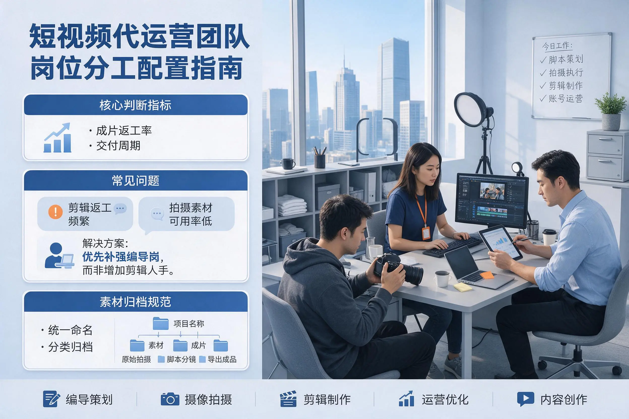 短视频代运营团队如何配置？山东企业岗位分工科普说明