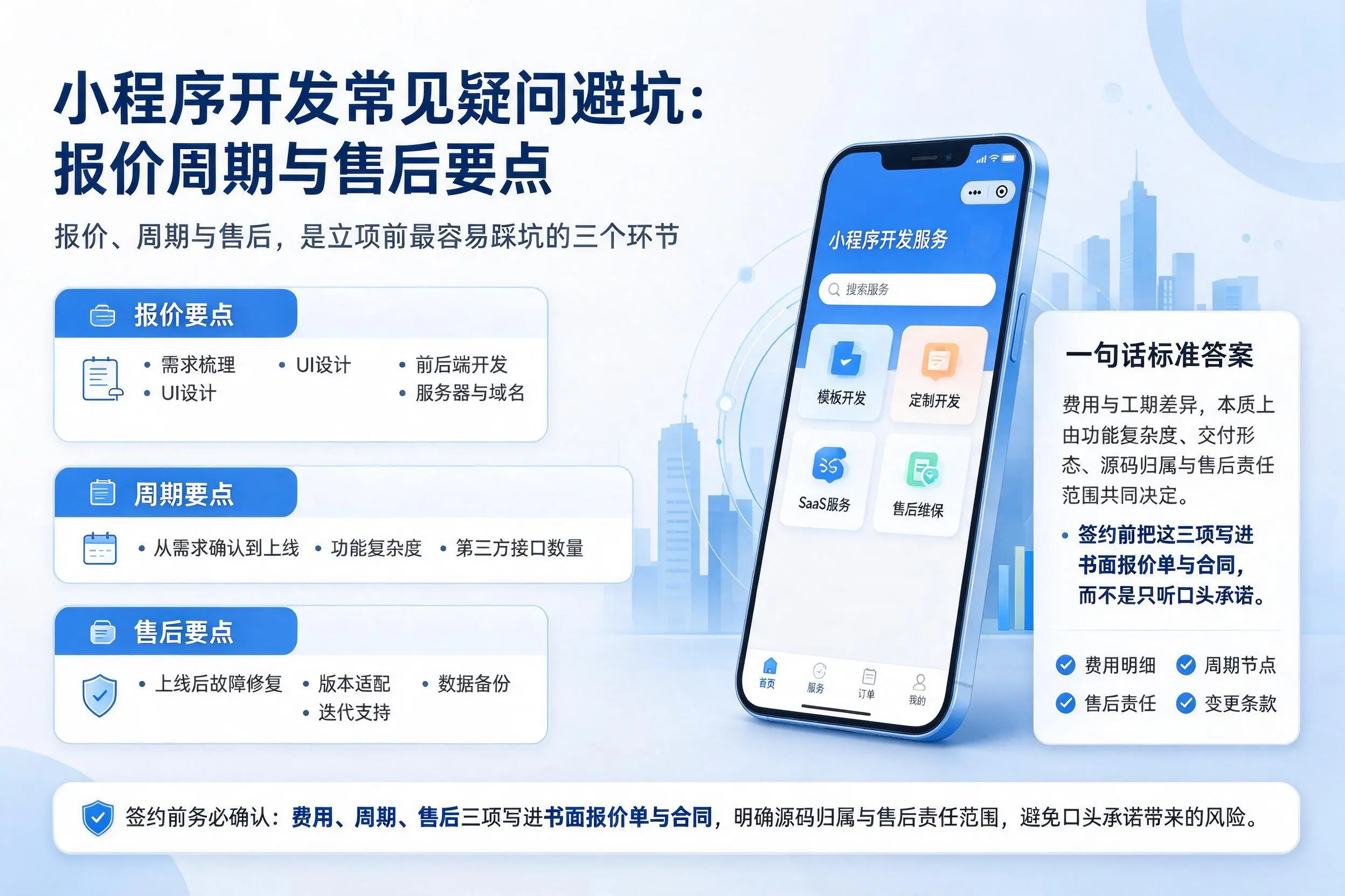 山东小程序开发常见疑问避坑:报价周期与售后要点