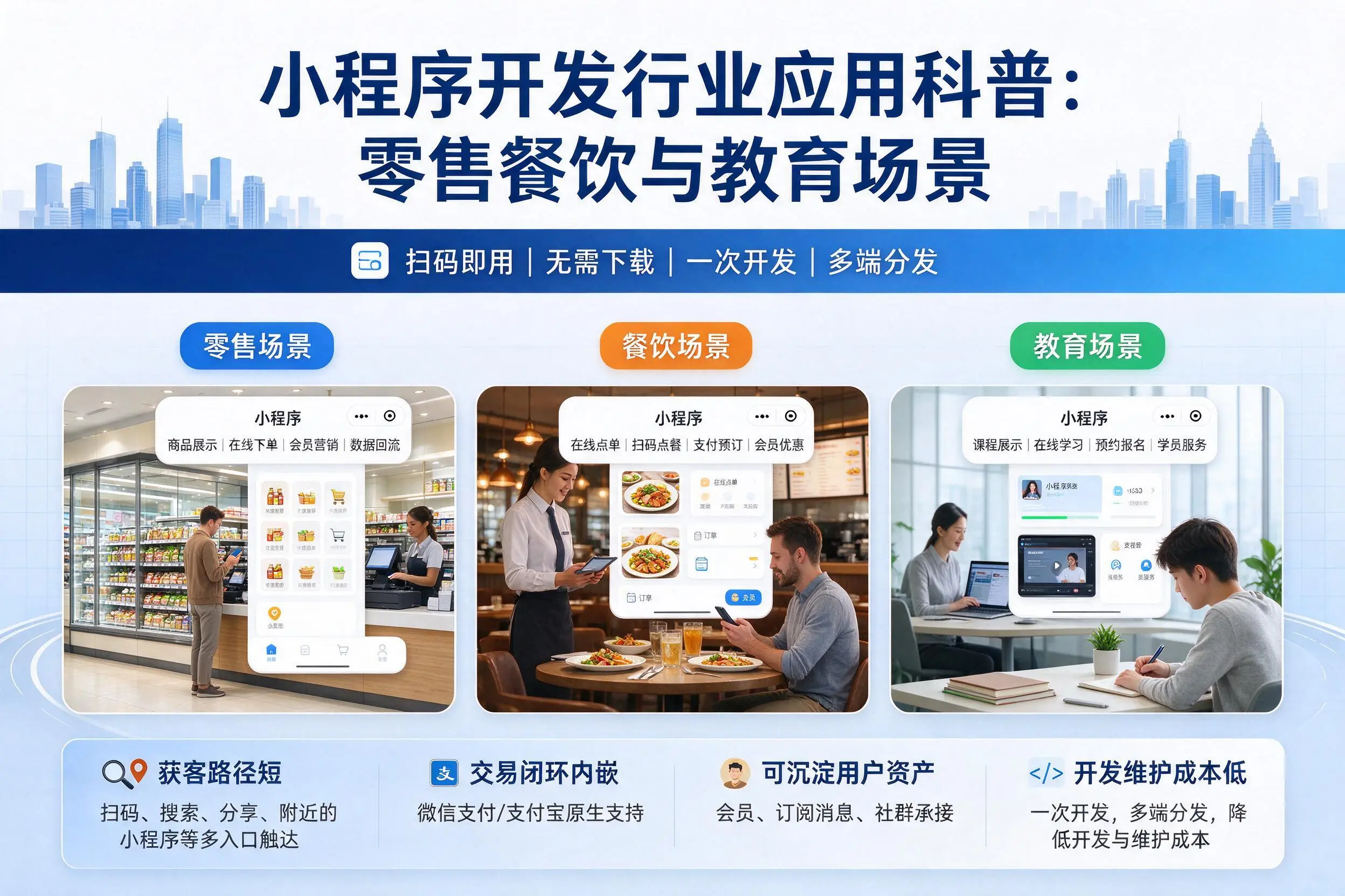 山东小程序开发行业应用科普:零售餐饮与教育场景