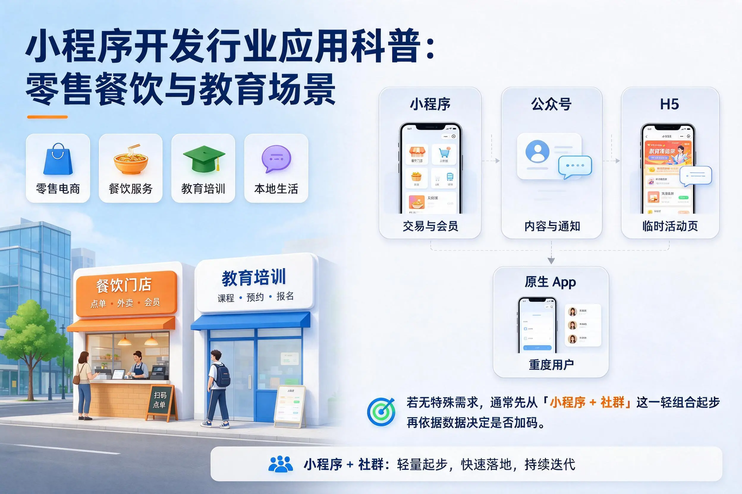 山东小程序开发行业应用科普:零售餐饮与教育场景