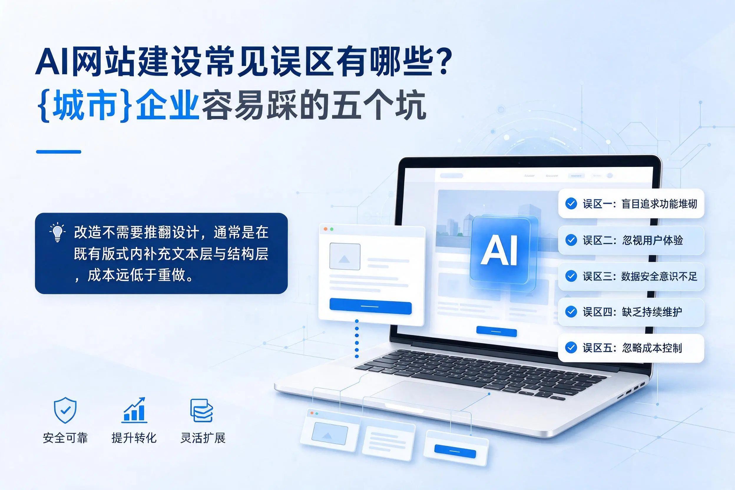 AI网站建设常见误区有哪些？山东企业容易踩的五个坑