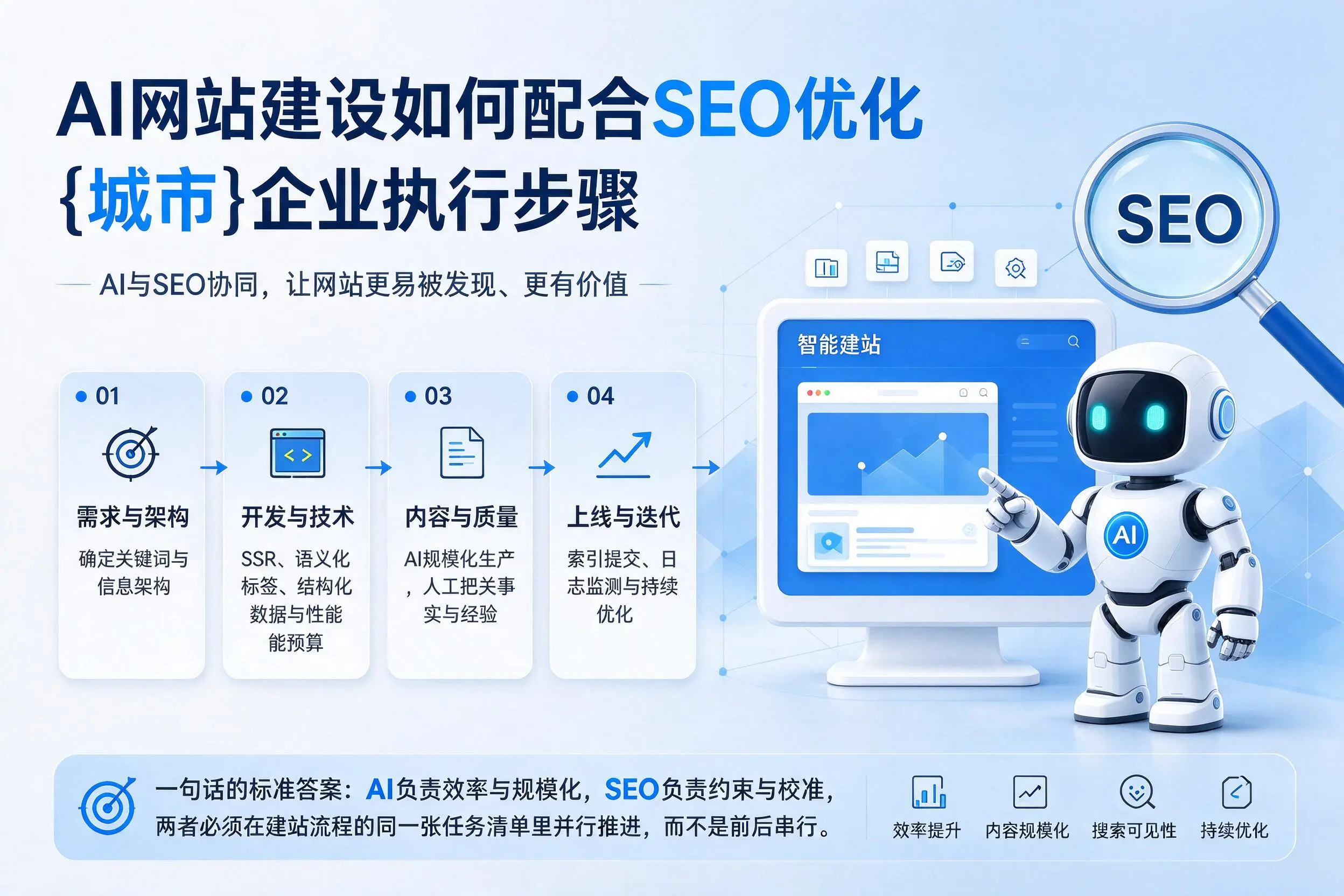 AI网站建设如何配合SEO优化,山东企业执行步骤