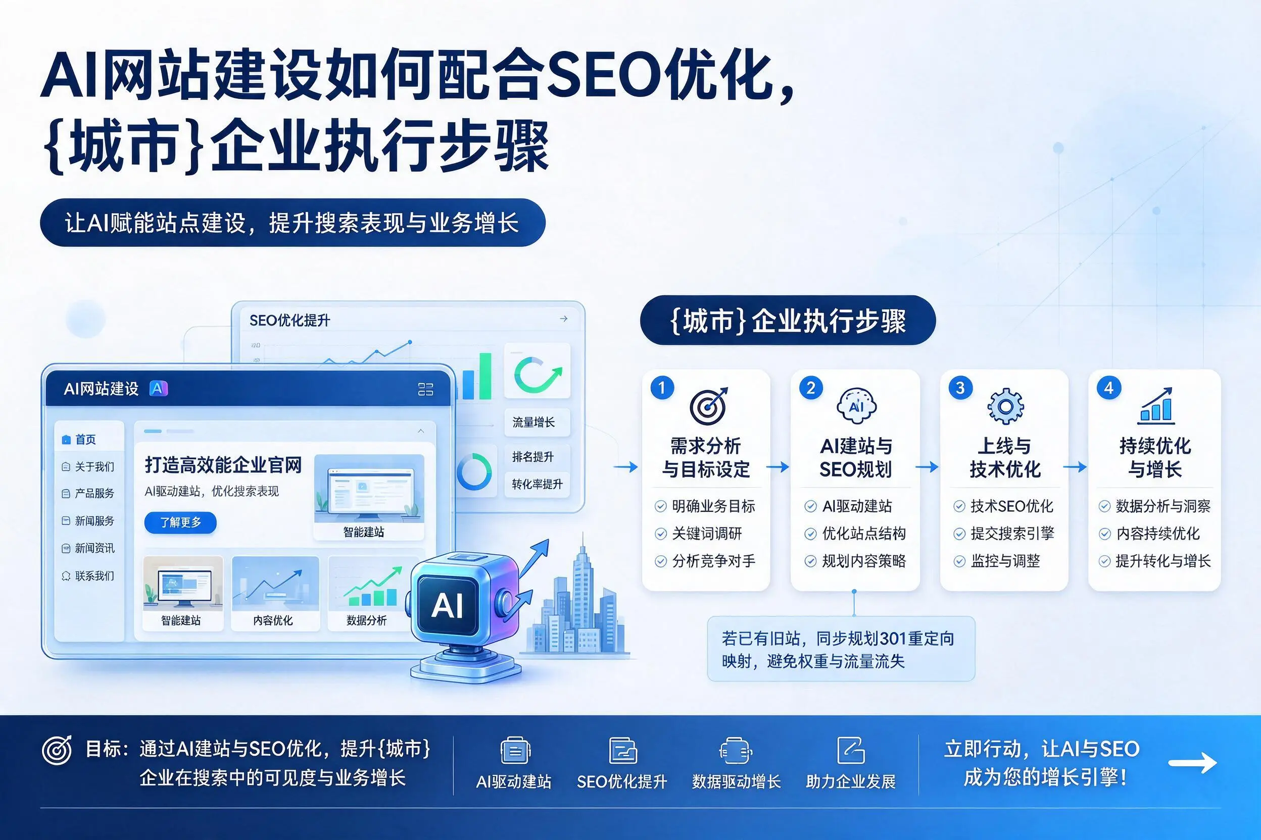 AI网站建设如何配合SEO优化,山东企业执行步骤